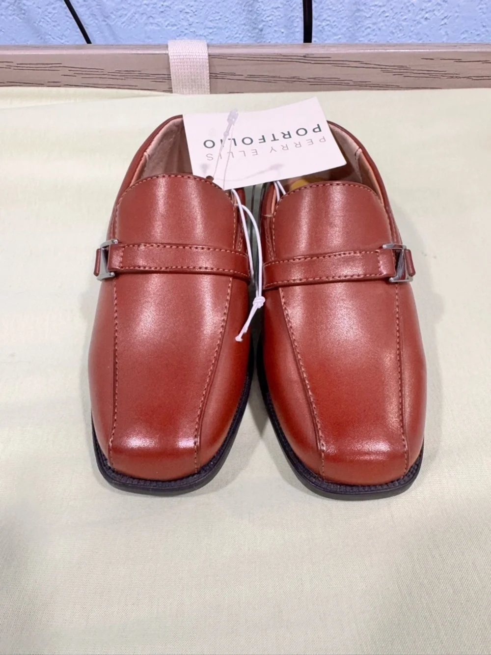Toddler Boys size 8 Brown Leather dress Slip-On Loafers